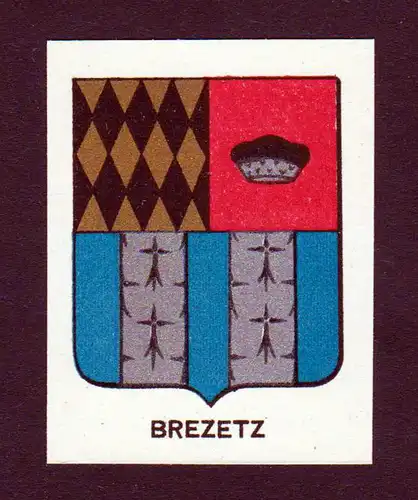 Brezetz - Brezetz Wappen Adel coat of arms heraldry Lithographie  blason