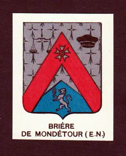 Briere de Mondetour (E. N.) - Briere de Mondetour Wappen Adel coat of arms heraldry Lithographie  blason