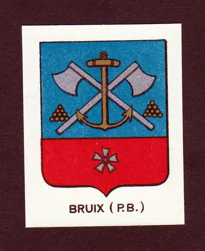 Bruix (P. B.) - Bruix Wappen Adel coat of arms heraldry Lithographie  blason