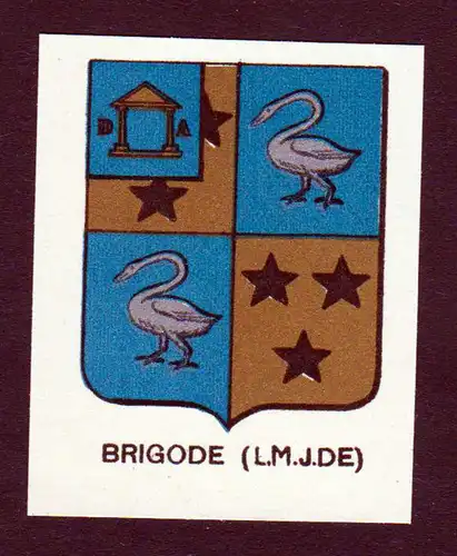 Brigode (L. M. J. DE) - Brigode Wappen Adel coat of arms heraldry Lithographie  blason