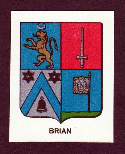 Brian - Brian Wappen Adel coat of arms heraldry Lithographie  blason