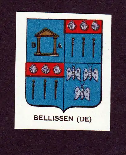 Bellissen (DE) - Bellissen Wappen Adel coat of arms heraldry Lithographie  blason