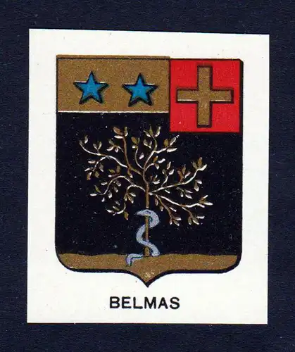 Belmas - Belmas Wappen Adel coat of arms heraldry Lithographie  blason