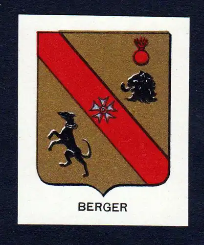 Berger - Berger Wappen Adel coat of arms heraldry Lithographie  blason