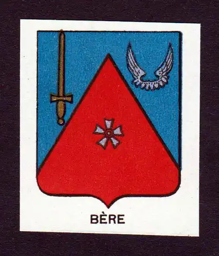 Bere - Bere Wappen Adel coat of arms heraldry Lithographie  blason