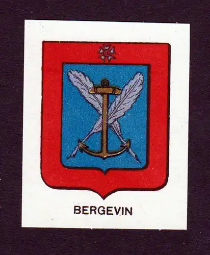 Bergevin - Bergevin Wappen Adel coat of arms heraldry Lithographie  blason