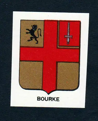 Bourke - Bourke Wappen Adel coat of arms heraldry Lithographie  blason
