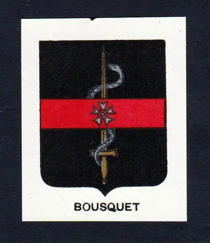 Bousquet - Bousquet Wappen Adel coat of arms heraldry Lithographie  blason