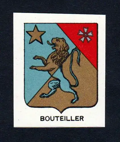 Bouteiller - Bouteiller Wappen Adel coat of arms heraldry Lithographie  blason