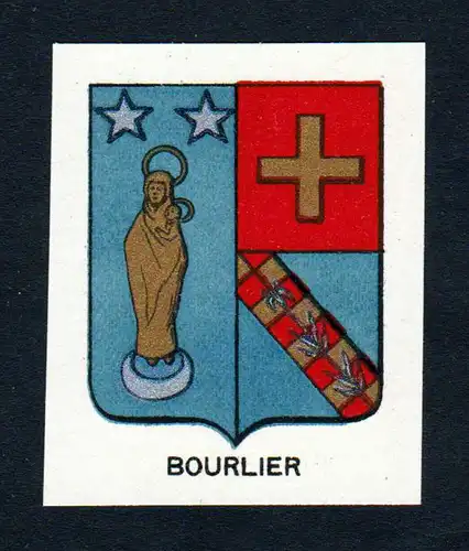 Bourlier - Bourlier Wappen Adel coat of arms heraldry Lithographie  blason