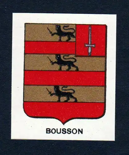 Bousson - Bousson Wappen Adel coat of arms heraldry Lithographie  blason