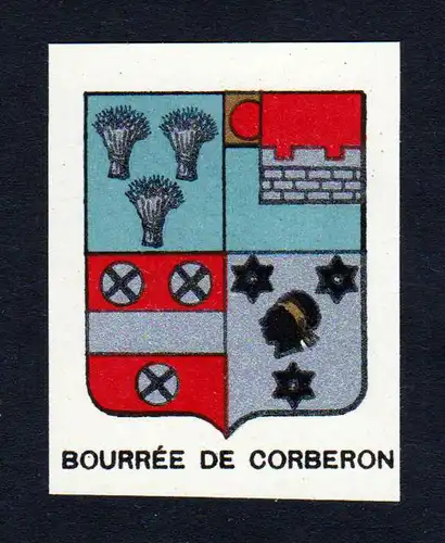 Bourree de Corberon - Bourree de Corberon Wappen Adel coat of arms heraldry Lithographie  blason
