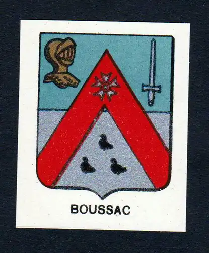 Boussac - Boussac Wappen Adel coat of arms heraldry Lithographie  blason