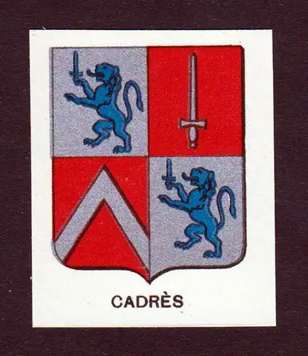 Cadres - Cadres Wappen Adel coat of arms heraldry Lithographie  blason