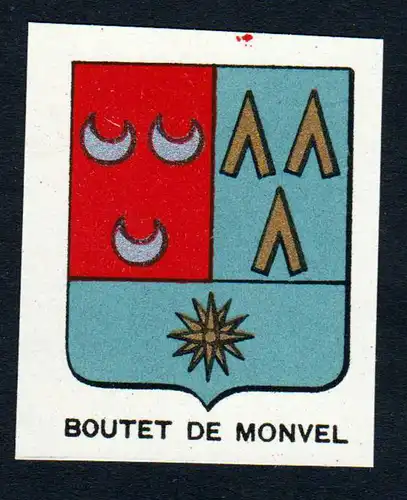 Boutet de Monvel - Boutet de Monvel Wappen Adel coat of arms heraldry Lithographie  blason