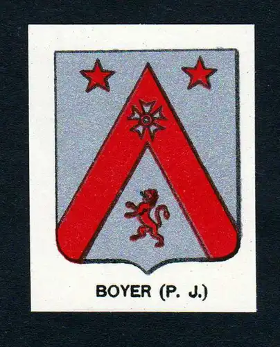 Boyer (P. J.) - Boyer Wappen Adel coat of arms heraldry Lithographie  blason