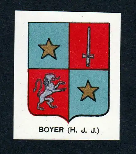 Boyer (H. J. J.) - Boyer Wappen Adel coat of arms heraldry Lithographie  blason