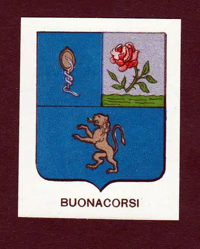 Buonacorsi - Buonacorsi Wappen Adel coat of arms heraldry Lithographie  blason