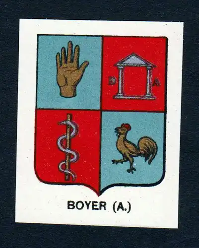 Boyer (A.) - Boyer Wappen Adel coat of arms heraldry Lithographie  blason