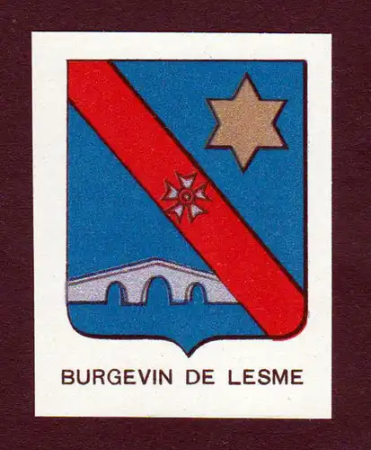 Burgevin de Lesme - Burgevin de Lesme Wappen Adel coat of arms heraldry Lithographie  blason