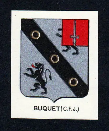 Buquet (C. F. J.) - Buquet Wappen Adel coat of arms heraldry Lithographie  blason