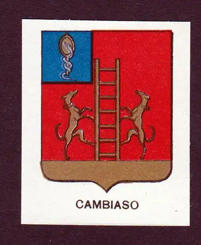 Cambiaso - Cambiaso Wappen Adel coat of arms heraldry Lithographie  blason