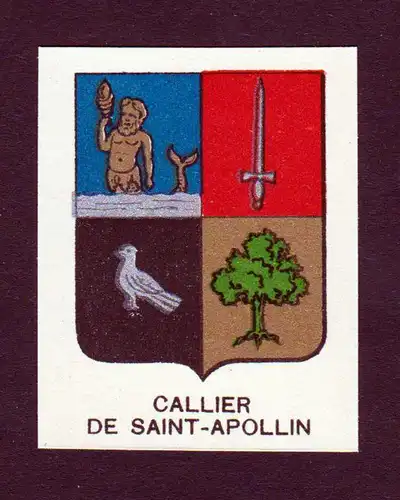 Callier de Saint-Apollin - Callier de Saint Apollin Wappen Adel coat of arms heraldry Lithographie  blason