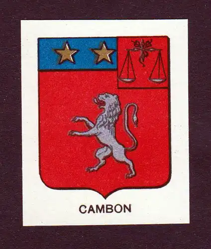 Cambon - Cambon Wappen Adel coat of arms heraldry Lithographie  blason