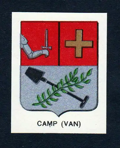 Camp (Van) - Camp Wappen Adel coat of arms heraldry Lithographie  blason
