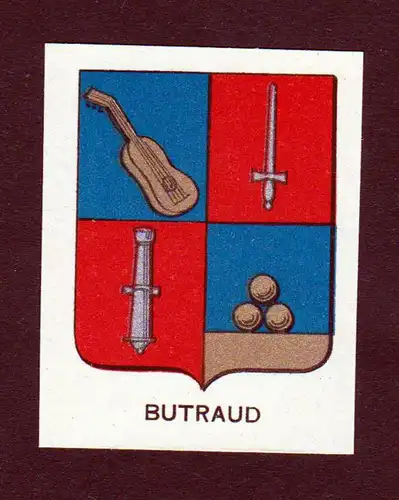 Butraud - Butraud Wappen Adel coat of arms heraldry Lithographie  blason