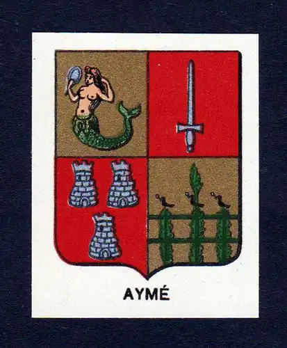 Ayme - Ayme Wappen Adel coat of arms heraldry Lithographie  blason