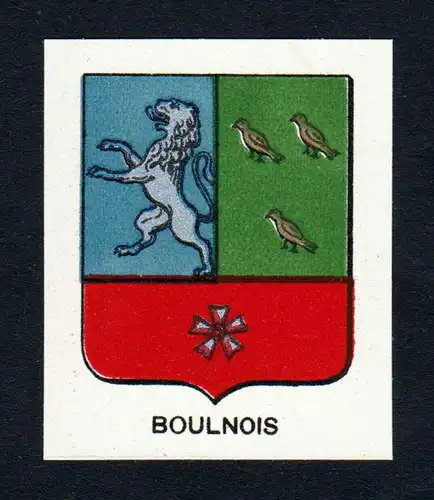 Boulnois - Boulnois Wappen Adel coat of arms heraldry Lithographie  blason