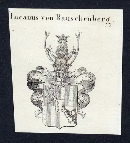 Lucanus von Rauschenberg - Lucanus von Rauschenberg Wappen Adel coat of arms Kupferstich  heraldry Heraldik
