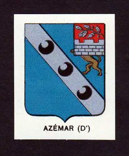 Azemar - Azemar Wappen Adel coat of arms heraldry Lithographie  blason