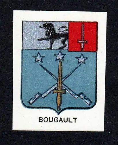 Bougault - Bougault Wappen Adel coat of arms heraldry Lithographie  blason