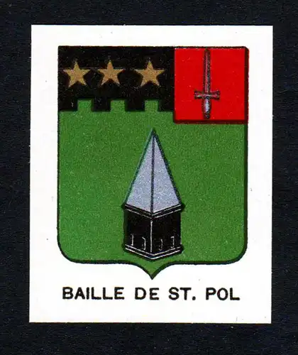 Baille de St. Pol - Baille de Saint-Pol Wappen Adel coat of arms heraldry Lithographie  blason