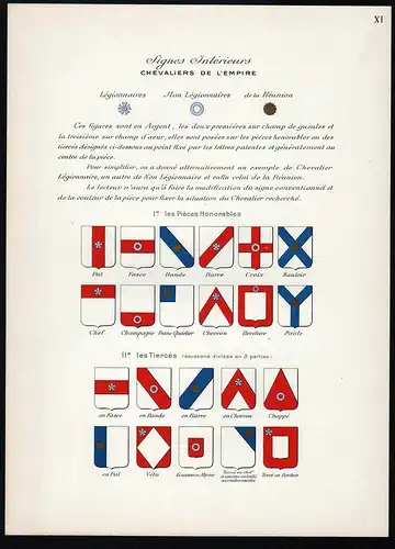 Signes Interieurs Chevaliers de l'Empire - Zeichen Signs Signes Reich Empire Wappen Adel coat of arms Farblit