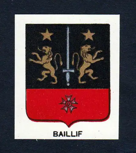 Baillif - Baillif Wappen Adel coat of arms heraldry Lithographie  blason