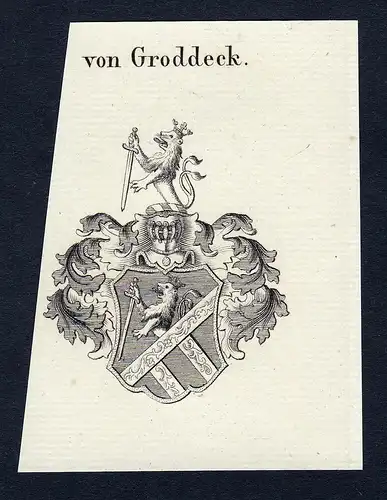 Von Groddeck - Groddeck Wappen Adel coat of arms Kupferstich  heraldry Heraldik