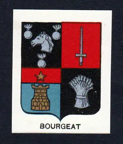 Bourgeat - Bourgeat Wappen Adel coat of arms heraldry Lithographie  blason
