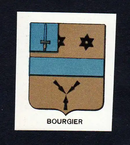 Bourgier - Bourgier Wappen Adel coat of arms heraldry Lithographie  blason