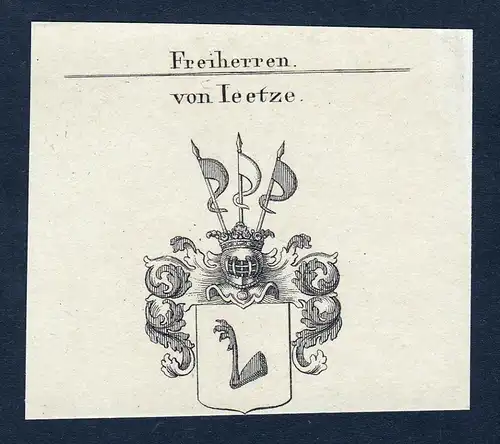 Von Ieetze - Jeetze Wappen Adel coat of arms Kupferstich  heraldry Heraldik
