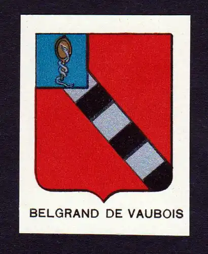 Belgrand de Vaubois - Belgrand de Vaubois Wappen Adel coat of arms heraldry Lithographie  blason