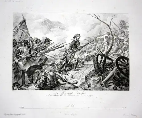 Le General Joubert a la Bataille de Rivoli - Rivoli battaglia battle Ansicht veduta incisione acquaforte stamp