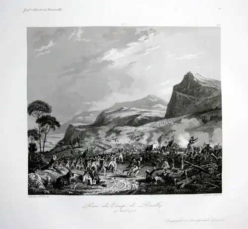 Prise du Camp de Perulle 19. Avril 1793 - Camp Perulle battle bataille Ansicht vue estampe