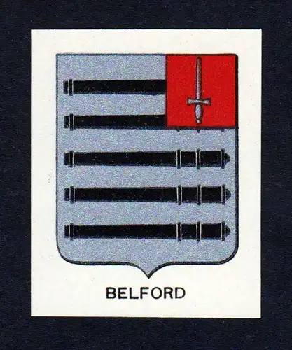 Belford - Belford Belfort Wappen Adel coat of arms heraldry Lithographie  blason