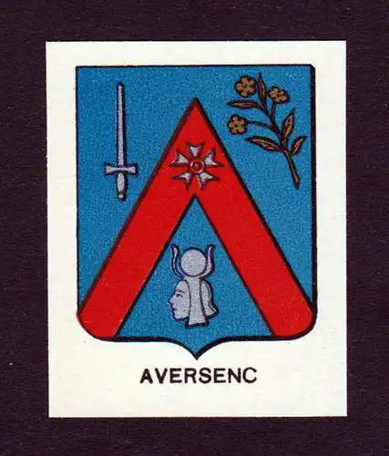 Aversenc - Aversenc Wappen Adel coat of arms heraldry Lithographie  blason