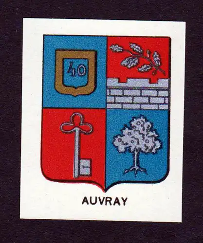 Auvray - Auvray Wappen Adel coat of arms heraldry Lithographie  blason
