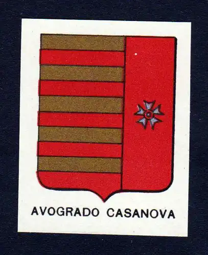 Avogrado Casanova - Avogrado di Casanova Wappen Adel coat of arms heraldry Lithographie  blason