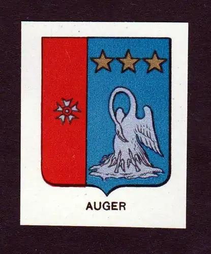 Auger - Auger Wappen Adel coat of arms heraldry Lithographie  blason